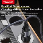 TRANYOO T-C20 12W Dual-Port Metal Mini Car Charger | Fast Charging Dual USB Dashboard Adapter